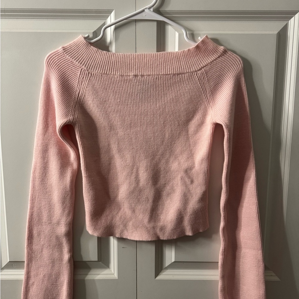 PacSun Light Pink Off-Shoulder Sweater